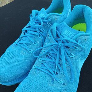 Nike Bright Blue Athletic Shoes with Hot Green Trim Size 14